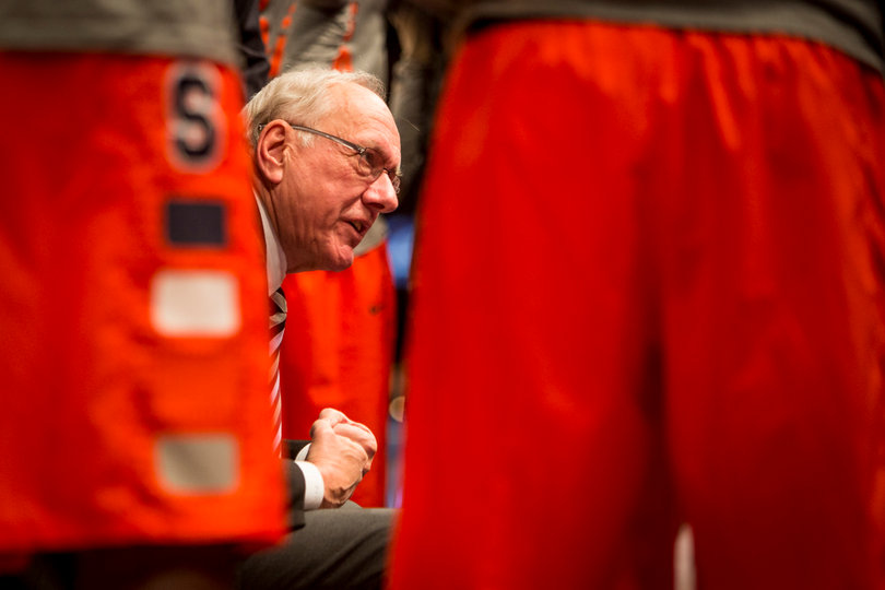 Jim Boeheim instructs him team during Thursday's loss to the Golden Bears.