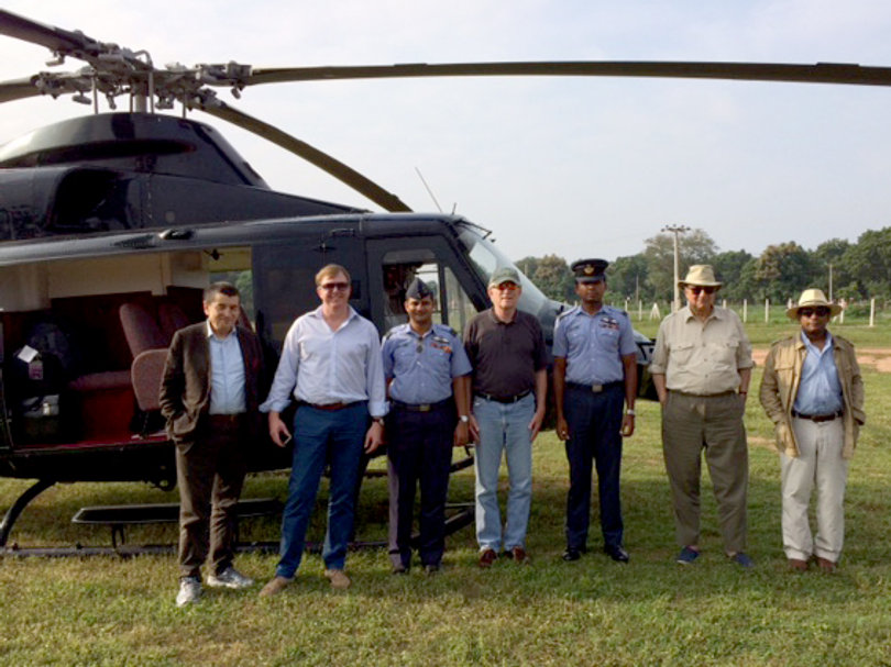 David Crane (center) stands with his advisory team in Sri Lanka during this past Winter Break. Crane was appointed by the Sri Lankan president.