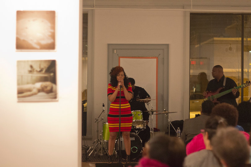 Lydia Caesar, an R&B artist, performs at CFAC's Black History Month Kick Off last Friday. 