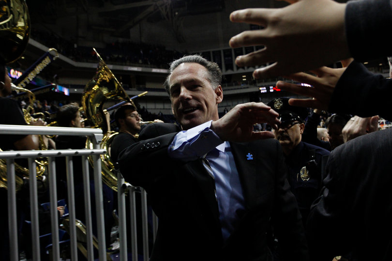Pittsburgh fans congratulate Dixon after the Panthers' victory.