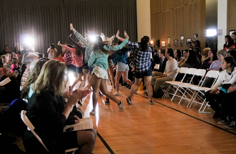 The fashion show ended with a flashmob performance of sorts by a  dance team.