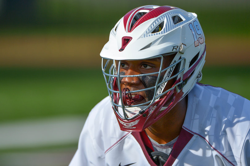 A Colgate player looks on as his Raiders could only score one goal in the second half. 