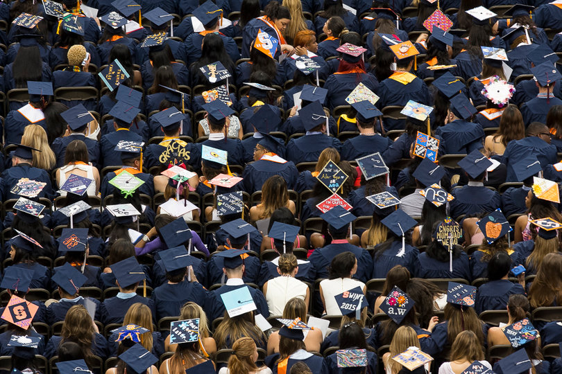 Many graduates decorated their graduations caps with personalized messages before convocation and commencement ceremonies this weekend.