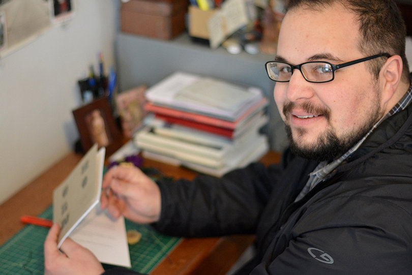 “A lot of innovative or experimental work that poets tend to do might not have an audience with big publishers so the do-it-yourself culture has always been strong in poetry.” — Patrick Riedy
<br>
Read more <a href="http://dailyorange.com/2015/03/meet-monday-patrick-riedy/" target="_blank">here</a>.