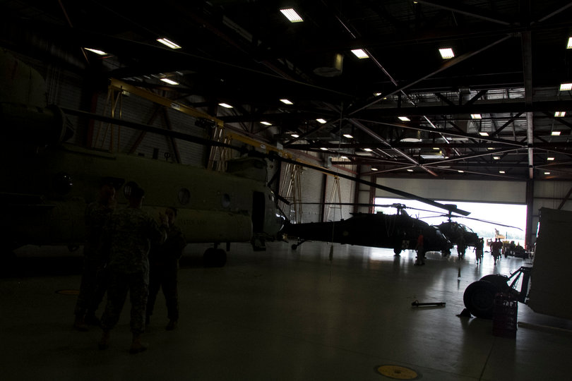 Several aircrafts were toured by Syracuse players during their 45-minute tour of the airfield. 