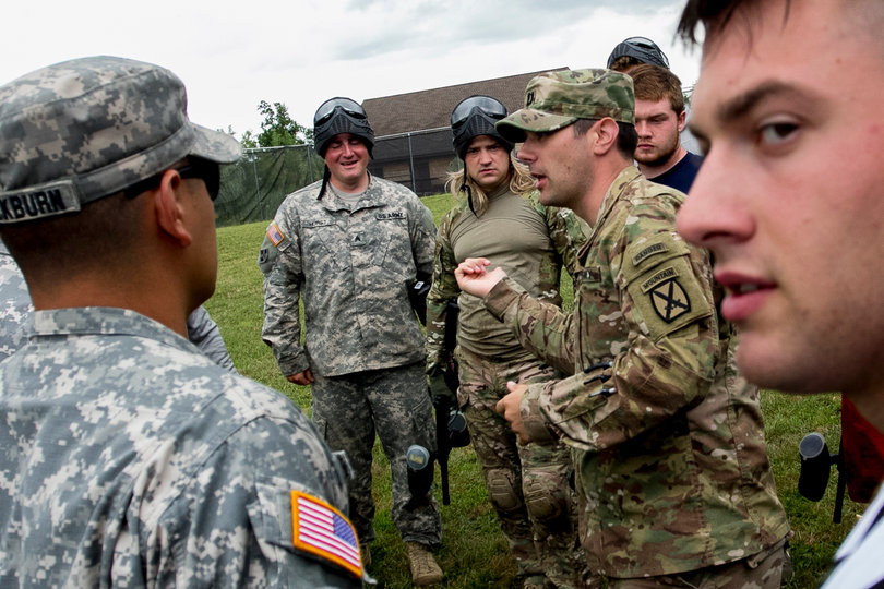 Capt. Greg Durso (middle) speaks about the event.