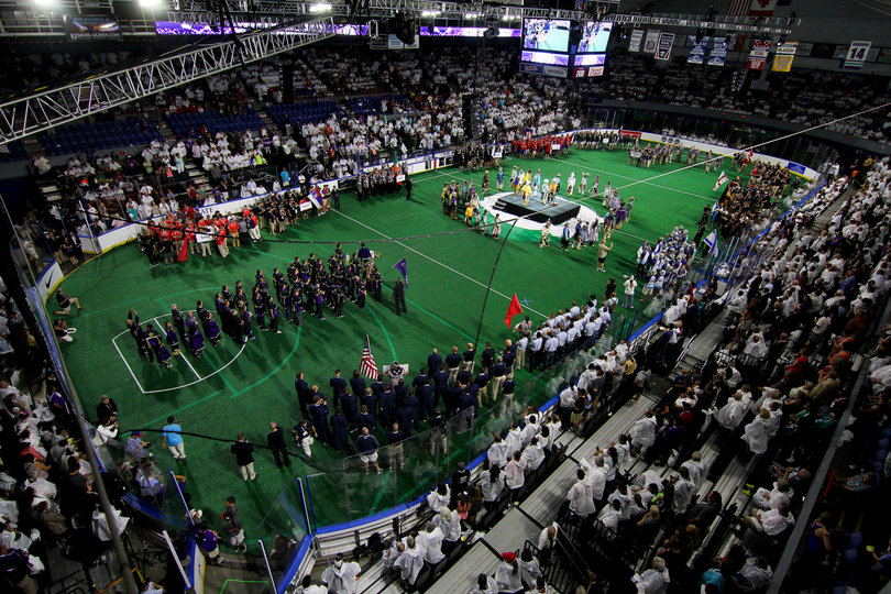 Teams representing 13 countries marched out during the opening ceremony.