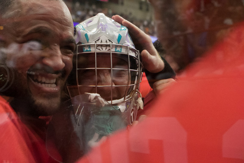 Canada celebrates its fourth straight WILC championship win in the Carrier Dome. 