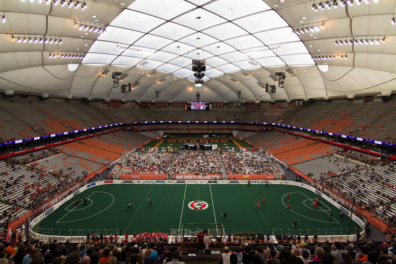 Just a day after SU played LSU in the Carrier Dome, a box lacrosse field was placed on top for the final round of the WILC. 