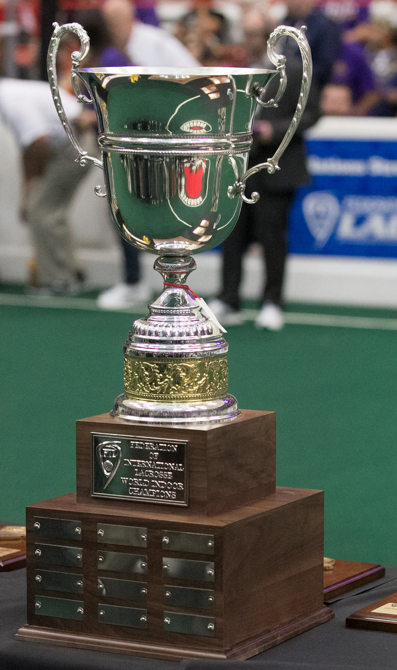 The WILC trophy sits, waiting to be reunited with Canada, the only team that has ever won it. 