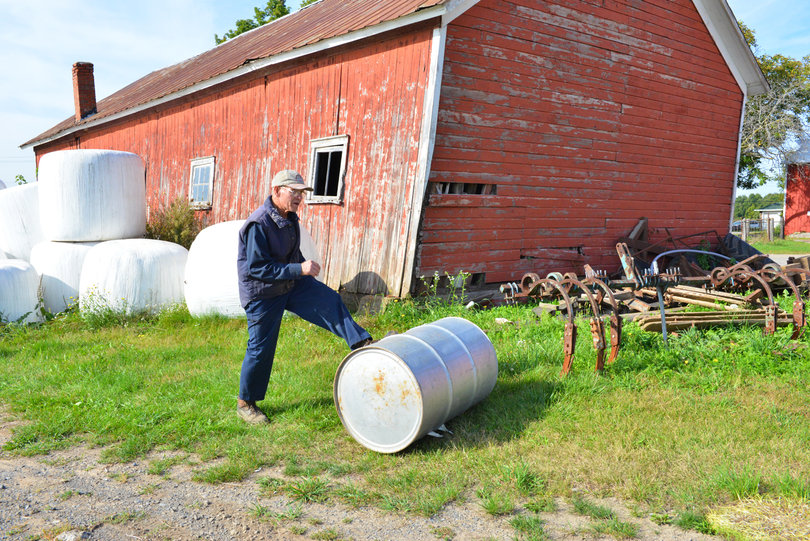 Abbott sets up parking barriers in anticipation of the thousands of customers that visit during weekends in the fall. 