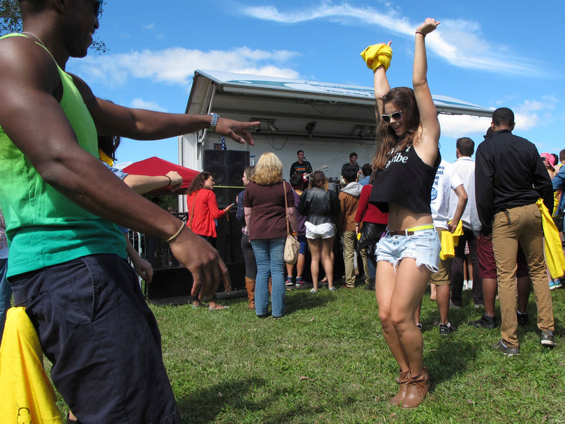 An attendee dances during Smallpools' set.