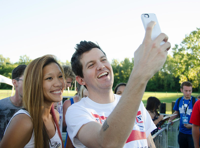 Dillon Francis lingered after his closing set to take pictures with his fans.