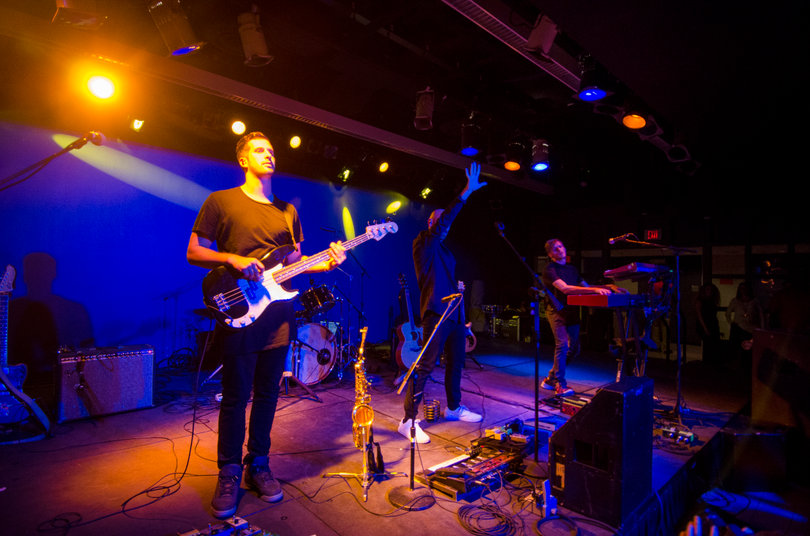 Guitarist Noah Feldshuh’s big smile added to the energy onstage