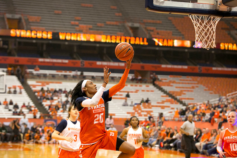 Junior guard Brittney Sykes goes up for a layup. She played just three games in 2014-15 due to two ACL injuries.