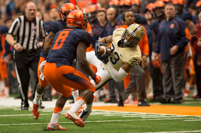 Pittsburgh receiver Tyler Boyd comes down with a catch toward the end of the first half. Boyd racked up 93 receiving yards on 12 receptions. 