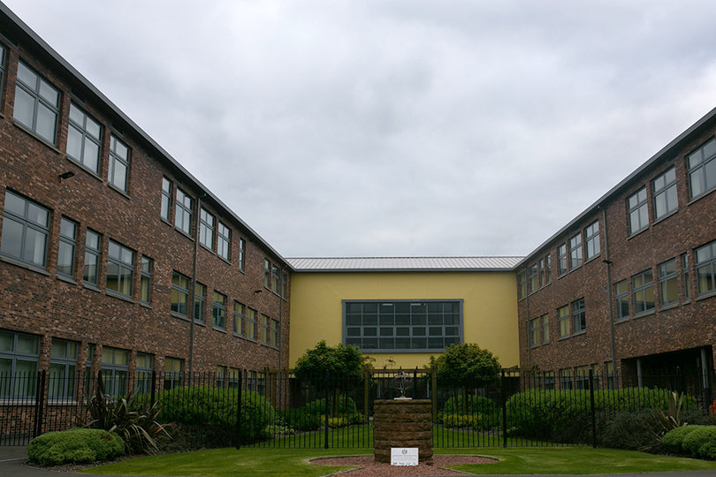 An outside view of Lockerbie Academy in Lockerbie, Scotland on Oct. 16.
