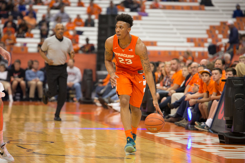 Freshman Malachi Richardson dribbles near the sideline. He was the highest-rated recruit in this year's freshman class.