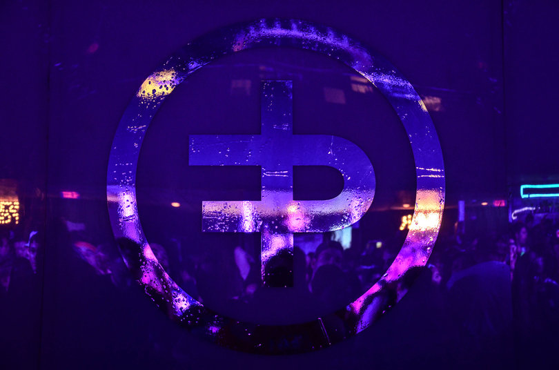 Flux Pavilion's sticker was displayed throughout the night. 