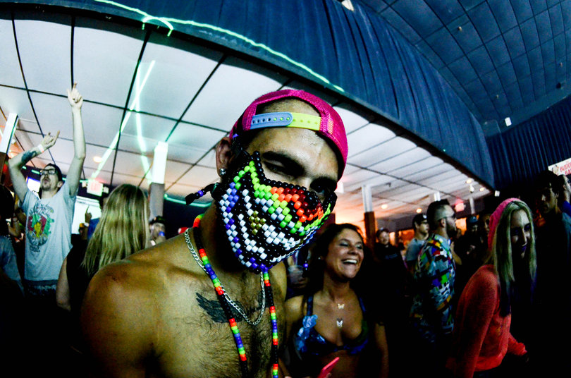 William Leary, 23, Syracuse resident, got his Kandi Mask from Nick Spadaro.