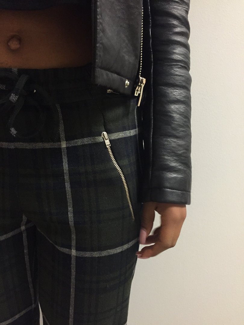 To style any grunge look, try plaid like Teyra Anderson.