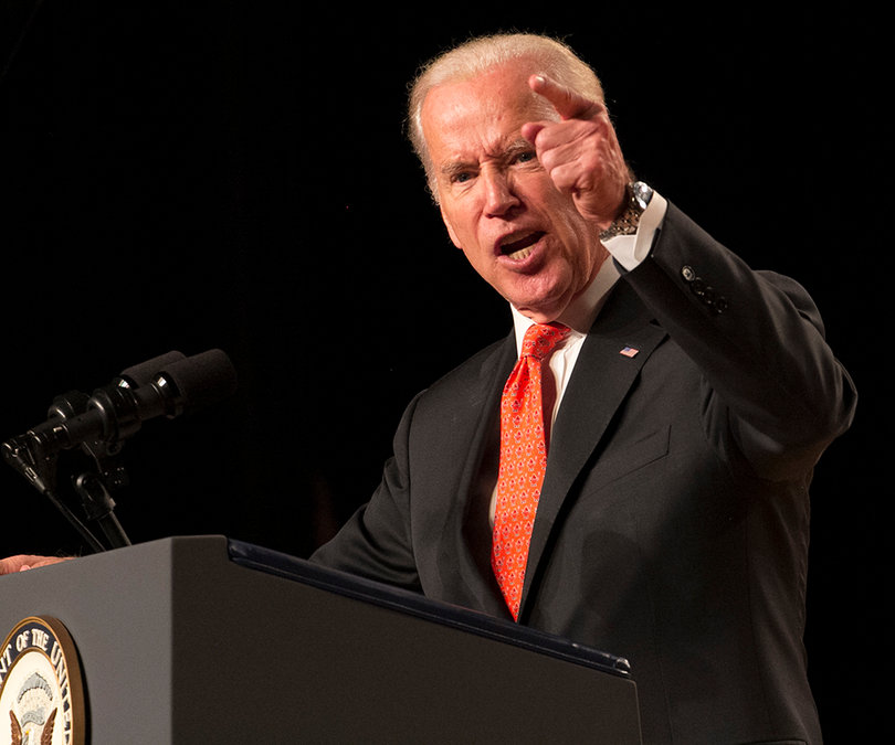 During his speech, the vice president spoke about sexual assault calling it a "heinous crime."