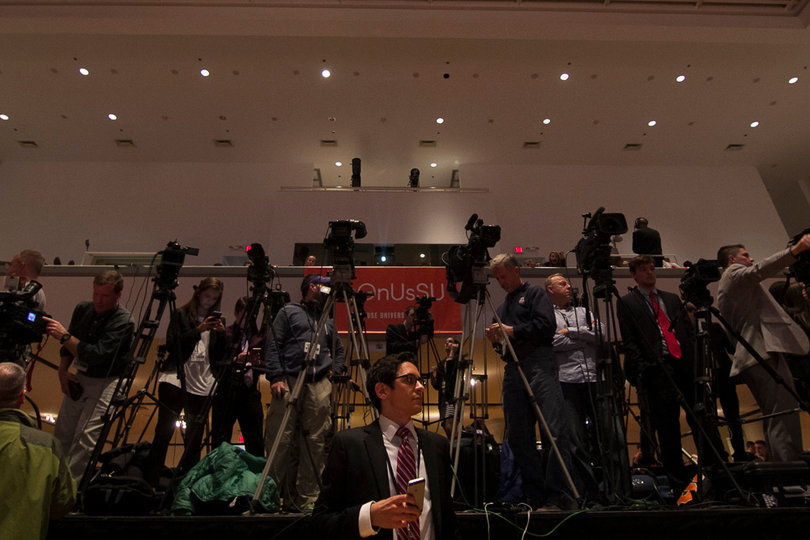 Many members of the media were present during the "It's On Us" event.