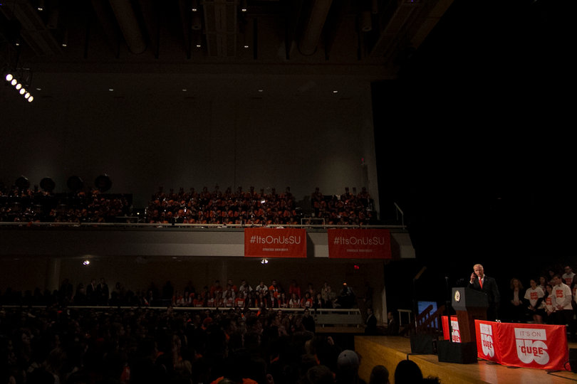 Biden spoke at SU as part of a four-stop college tour to address sexual assault and relationship violence prevention on college campuses.