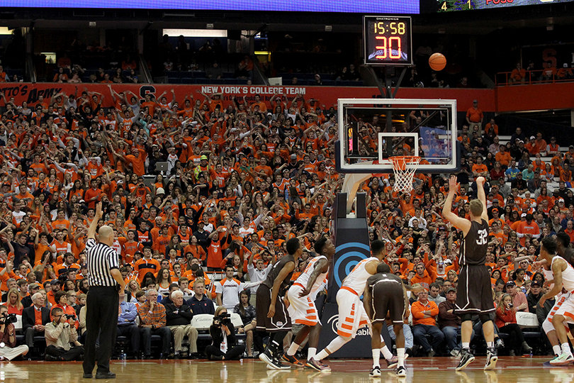 Lehigh's Tim Kempton lets go of a free throw. The Mountain Hawk player was good for 16 points in his team's loss.