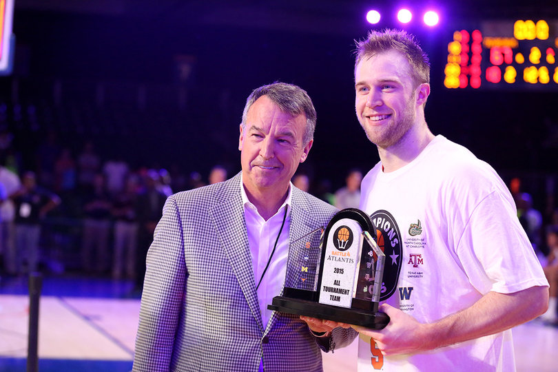 Cooney poses for photos after being named to the all-tournament team.