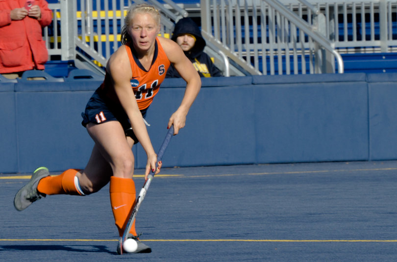 Serra Degnan advances upfield with the ball for the Orange.