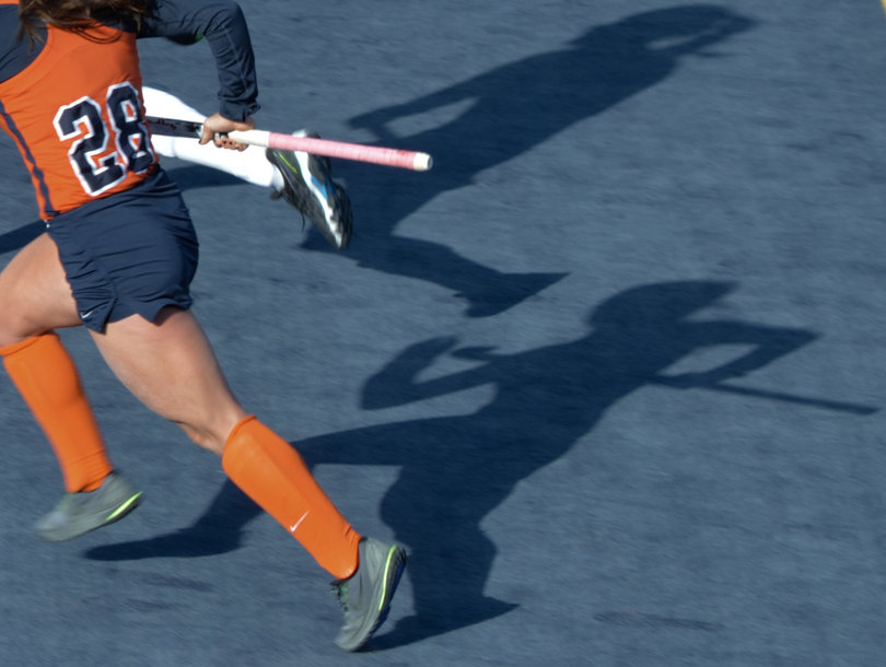 Sophomore Erin Gillingham runs downfield during the game against the Tar Heels.