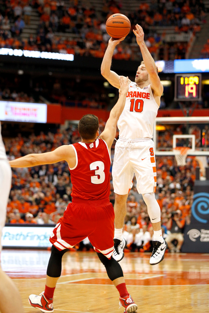 Cooney shoots a contested 3. Although he shot 2-of-5 from beyond the arc, he also shot just 3-of-10 from the field. 