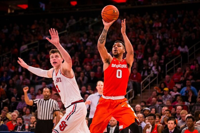 Gbinije takes one of his 11 shots against St. John's. He made just four of them.