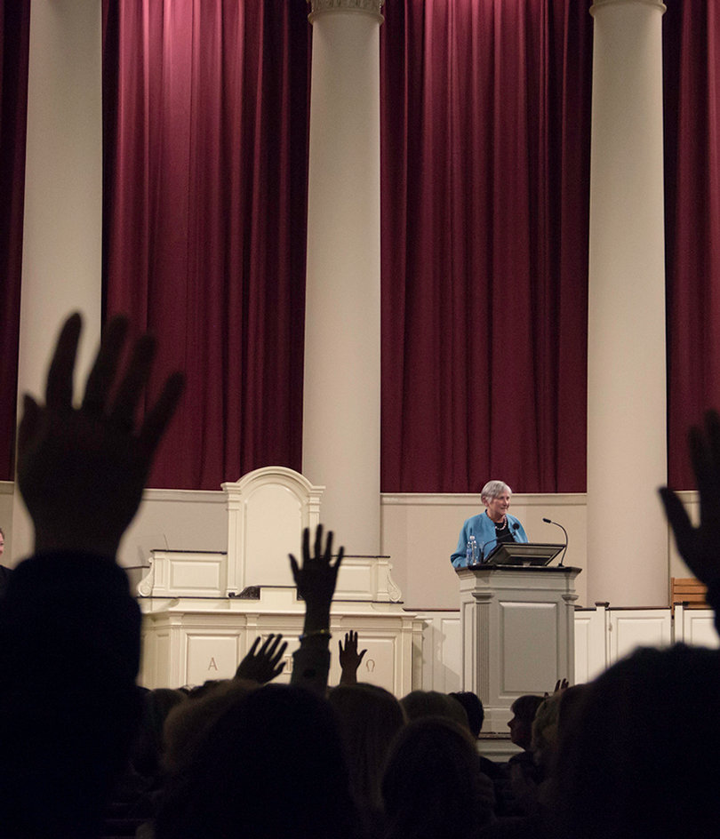 Diane Ravitch, a research professor and advocate, outlined her views on the state of the American education system during her Spring 2014 lecture.