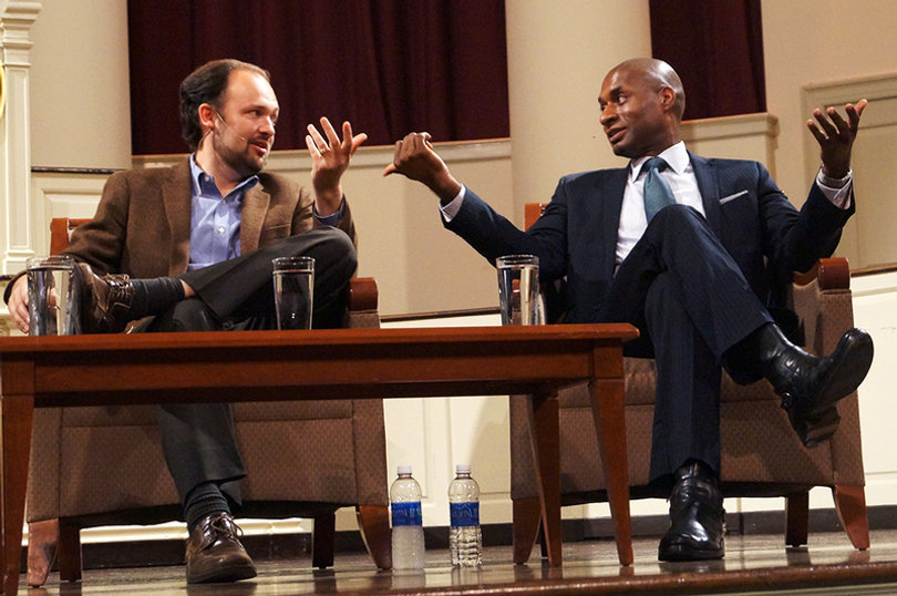 Ross Douthat and Charles Blow, two op-ed columnists for The New York Times, debated what should be done about social inequality at their lecture in Fall 2015.