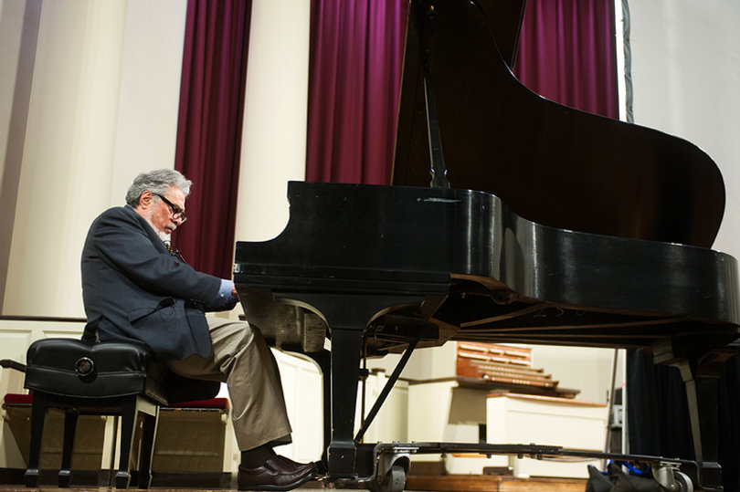 Leon Fleisher performed two pieces for the crowd who attended his lecture in Fall 2015. 
