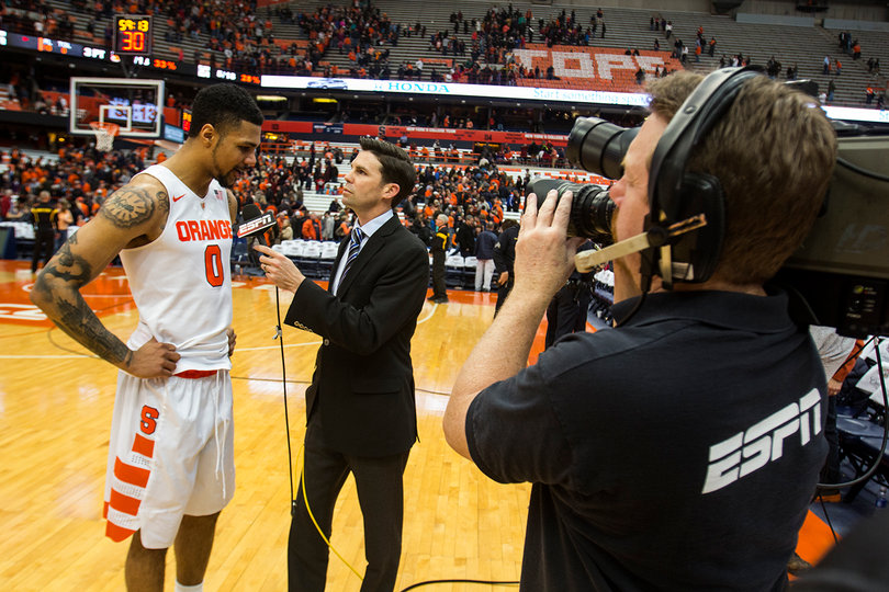 Gbinije interviews with ESPN after the game. He led Syracuse with 16 points. 