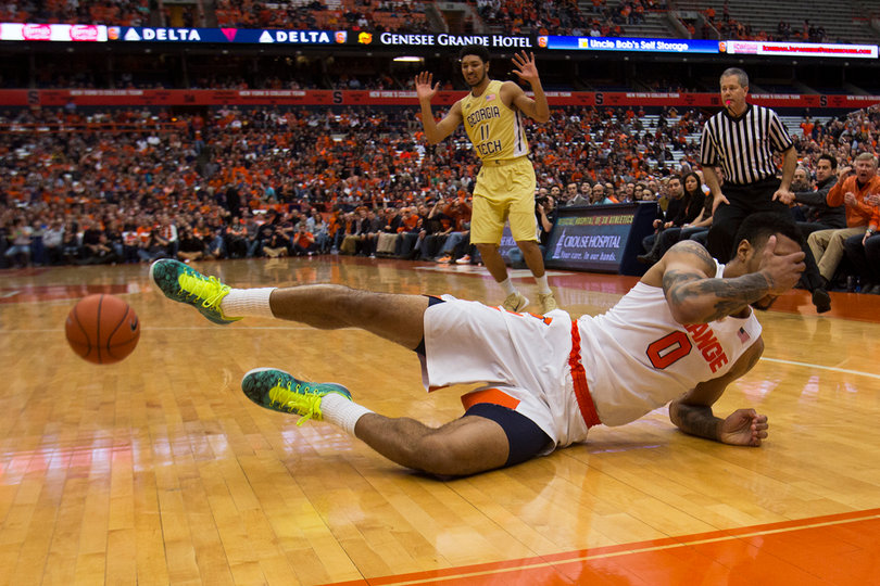 Gbinije was poked in the eye during SU's matchup with Georgia Tech. He fell down and briefly left the court, but came back into the game later. 