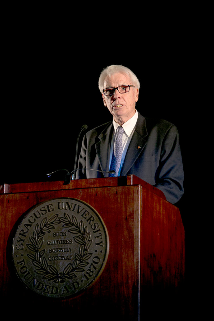 Hendricks Chapel Interim Dean Samuel Clemence led the celebration attendees in a brief prayer.