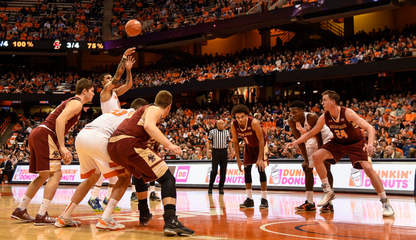 Gbinije shoots a free throw against Boston College. He went 3-for-4 from the charity stripe.