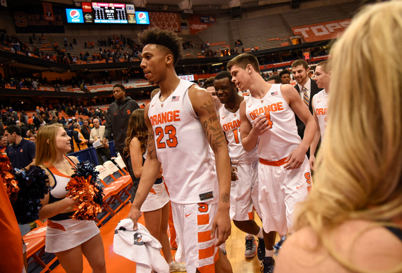Richardson walks off the court. The Orange picked up its first ACC win of the season on Wednesday.
