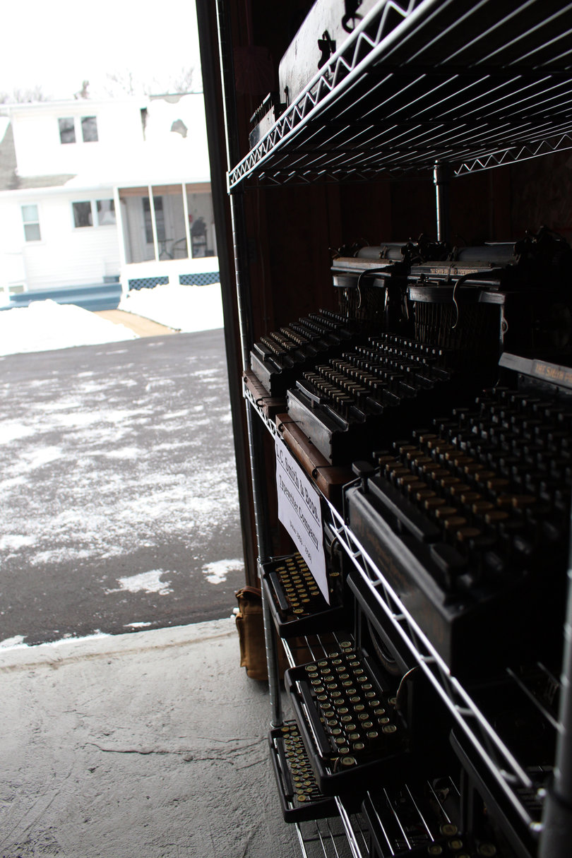These typewriters were created in at the end of the 19th century. They were the first models and had two rows of keys, for upper and lower case letters. 