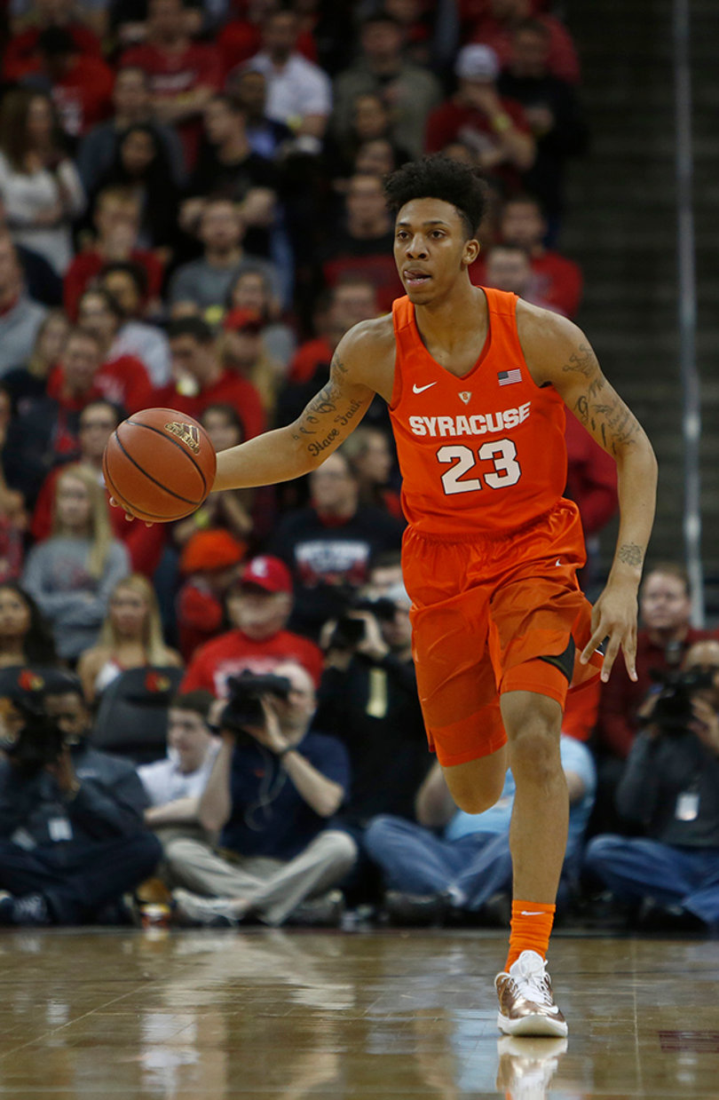 Richardson dribbles down the court. He shot less than 50 percent from the field against the Cardinals.