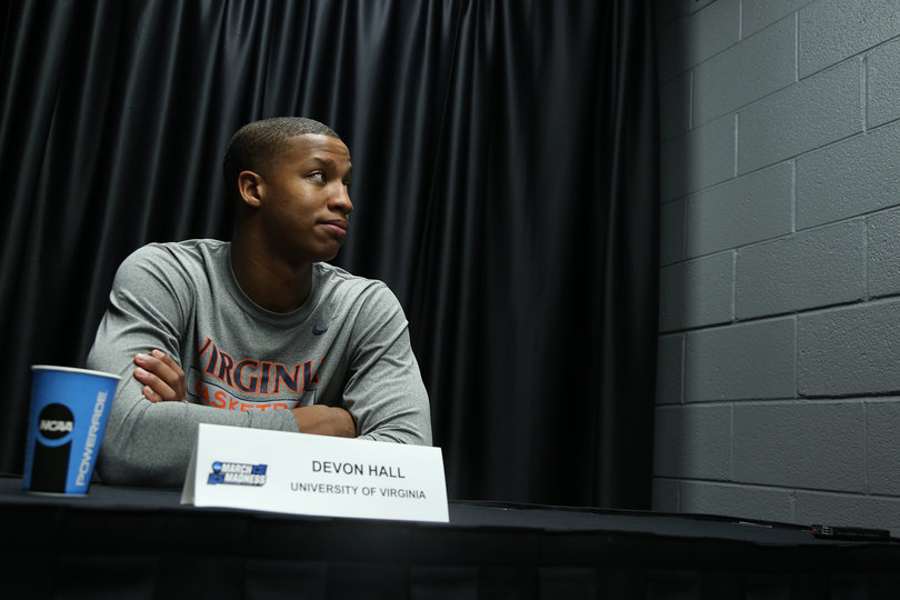 Devon Hall has played in all 36 of Virginia's games, but averaged just 4.4 points per game and gives UVA a boost off the bench. 