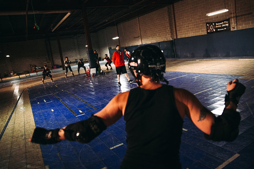 The team prepares for bouts with drills and games like capture the flag. These exercise require similar footwork to games.