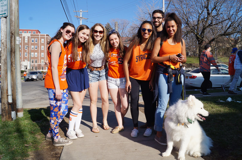 SU students pose for a photo Sunday afternoon.