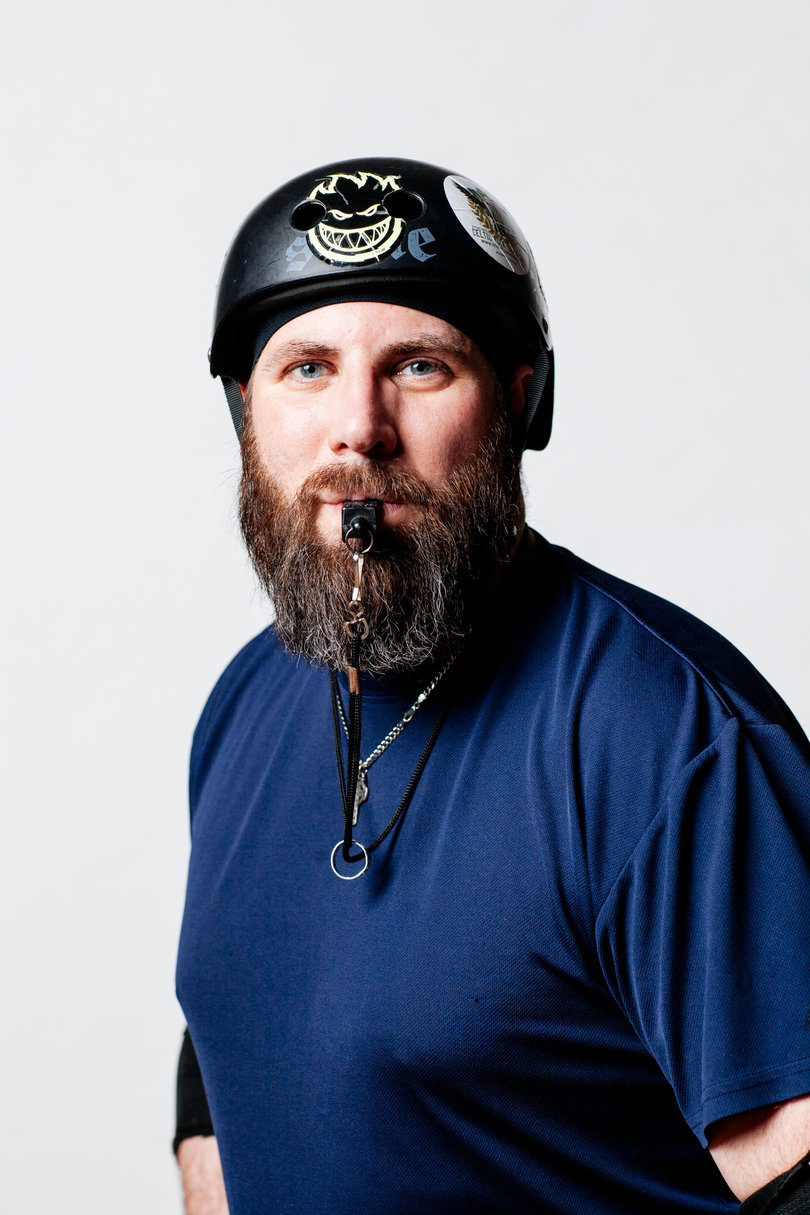 Celtic Knightmare has been refereeing for four and a half years since starting skating in 2011.