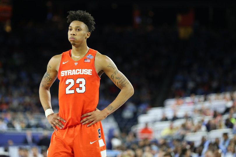 Malachi Richardson looks on as Syracuse dropped its Final Four matchup to conference foe North Carolina. 