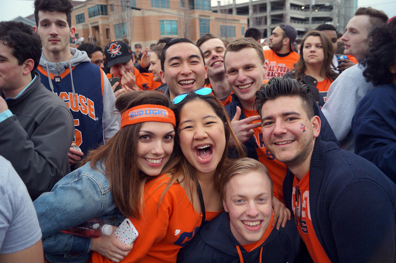 Before the Syracuse men's basketball team was beat soundly by North Carolina, Orange fans gathered at Castle Court.
